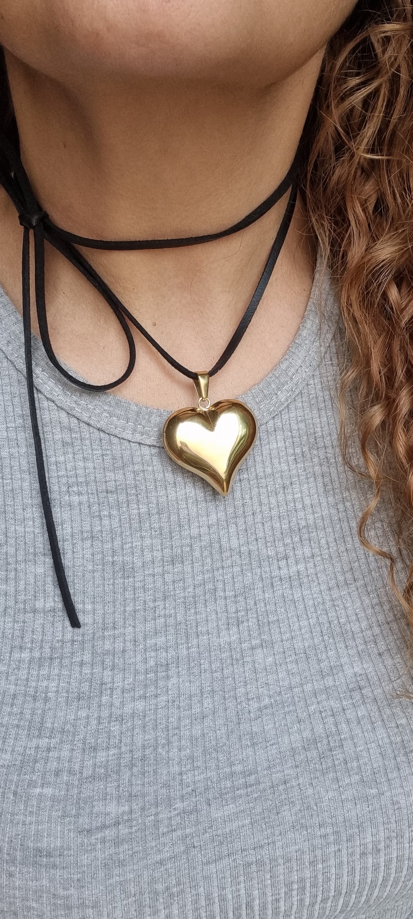 Collar corazón chunky