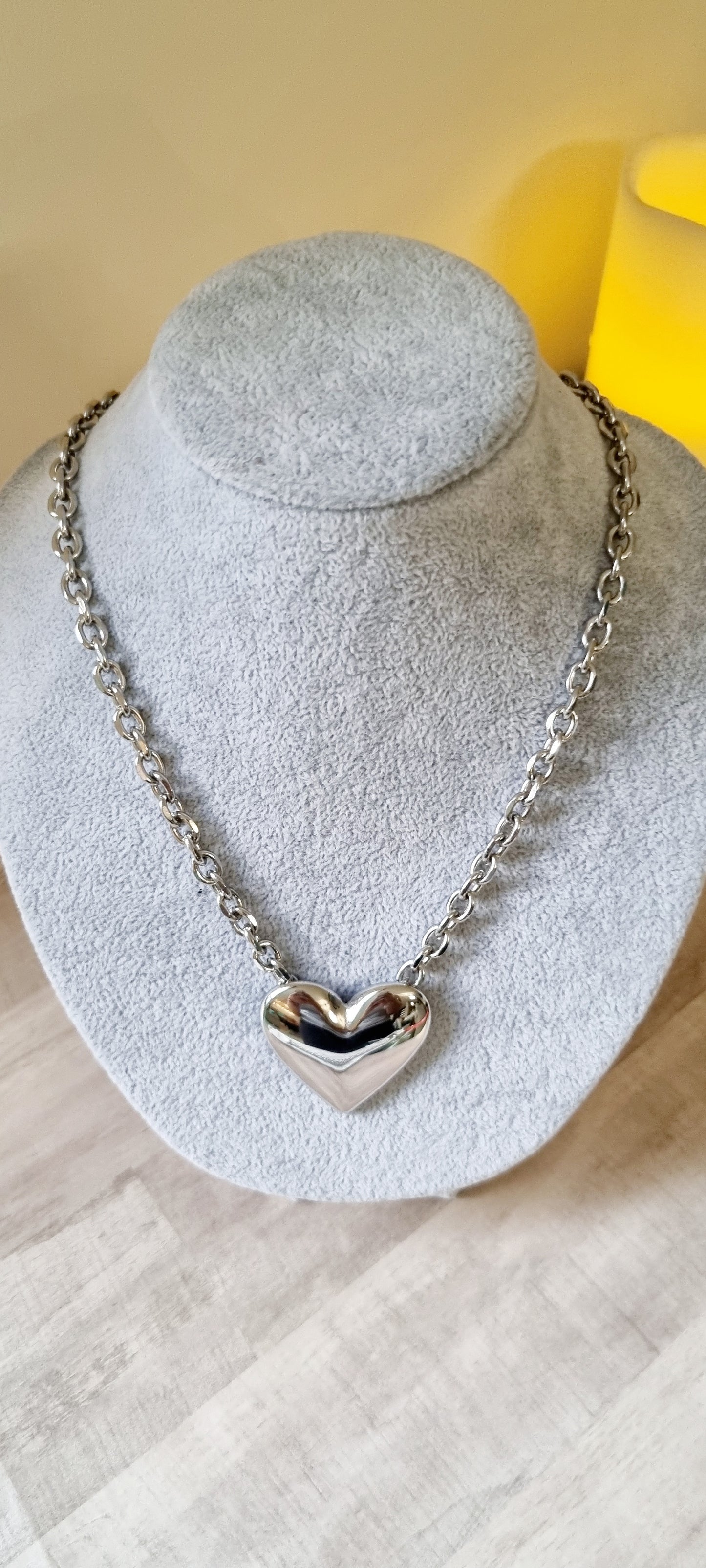Cadena corazon chunky