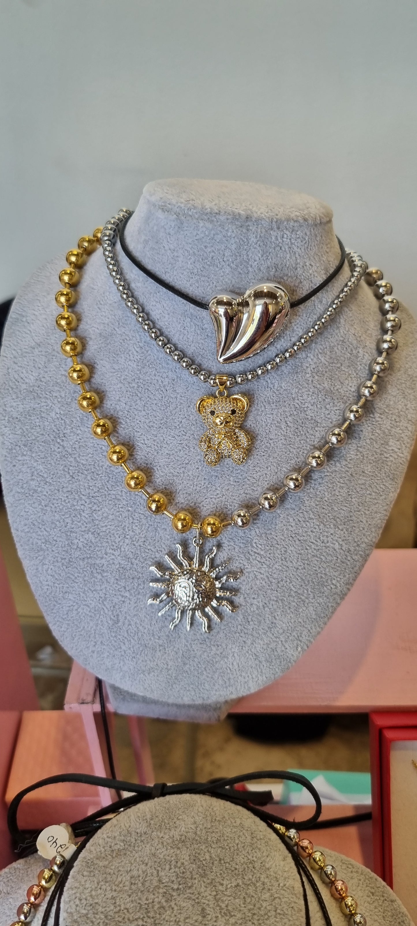 Collar oso zirconias