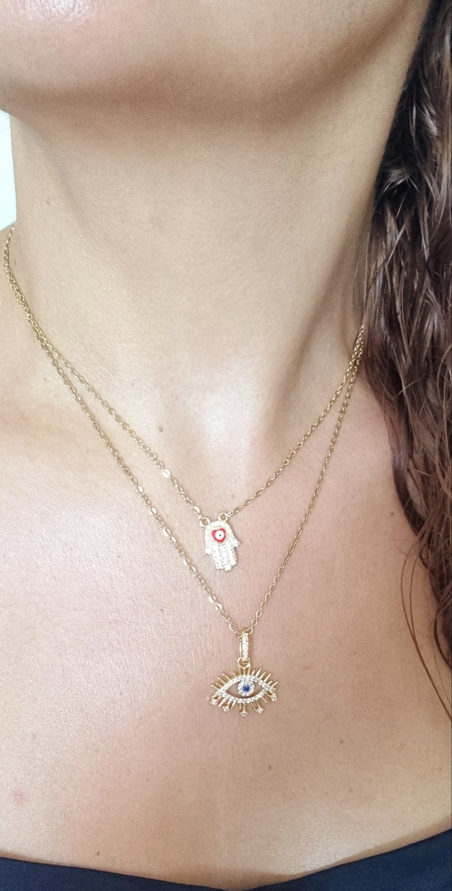 Cadena protección mano hamsa