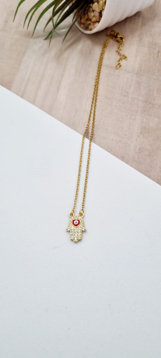 Cadena protección mano hamsa