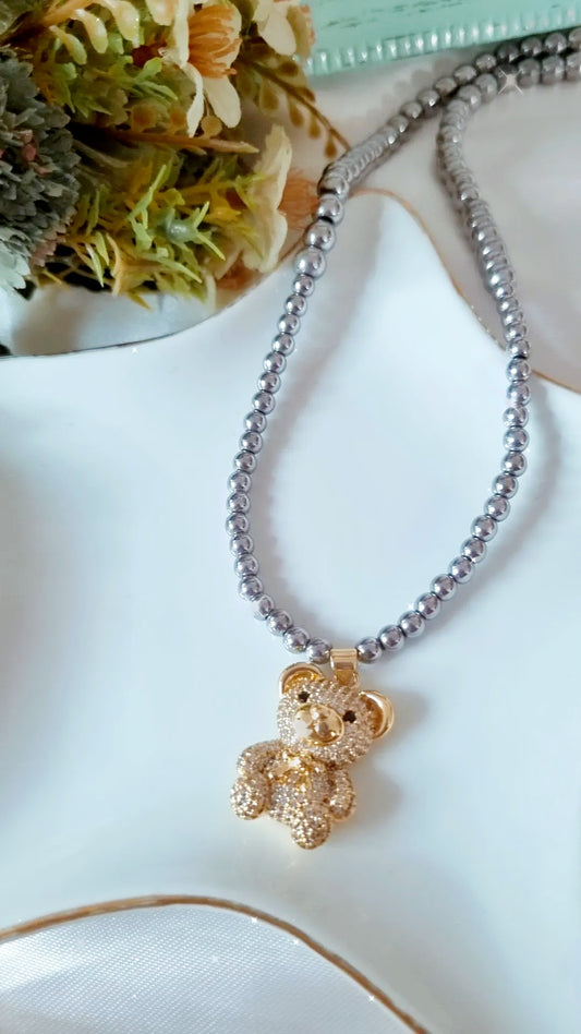 Collar oso zirconias