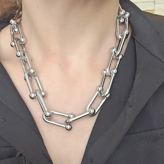 Collar chunky silver
